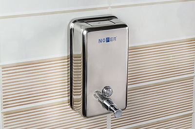 Дозатор для мыла из нержавеющей стали Nofer глянцевый 03001.B