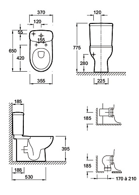 Унитаз-компакт Jacob Delafon Panache E1370