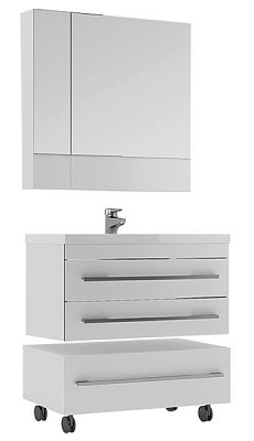 Тумба с раковиной Aquanet Верона 75 подвесная белая