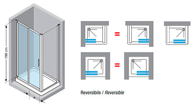 Душевой уголок Novellini Lunes 2P LUNES2P156-1B