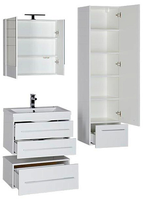 Тумба Aquanet Нота 58 подкатная белая