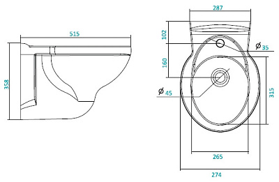 Унитаз подвесной Santek Консул WH110633 с микролифтом