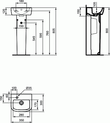 Раковина Ideal Standard Tempo T056801