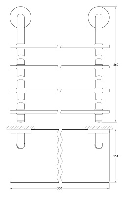 Полка Ellux Elegance ELE 046 4-х ярусная, 30 см