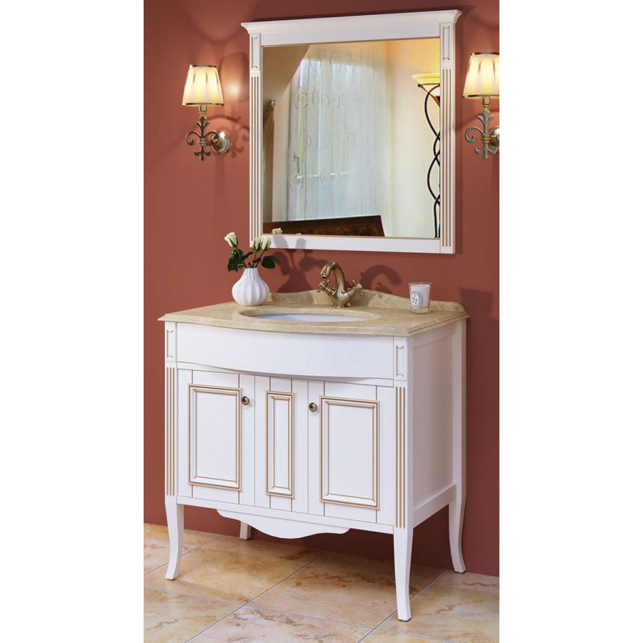 Тумба с раковиной Timo Aurora 90 M-R bianco/gold