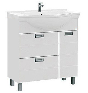 Тумба с раковиной Aquanet Сити 80 белая