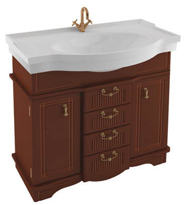 Тумба с раковиной Aquanet Луис 100 темный орех