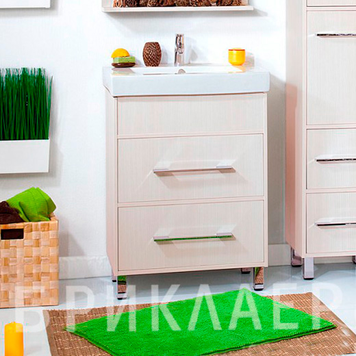 Тумба с раковиной Бриклаер Чили 60 светлая лиственница