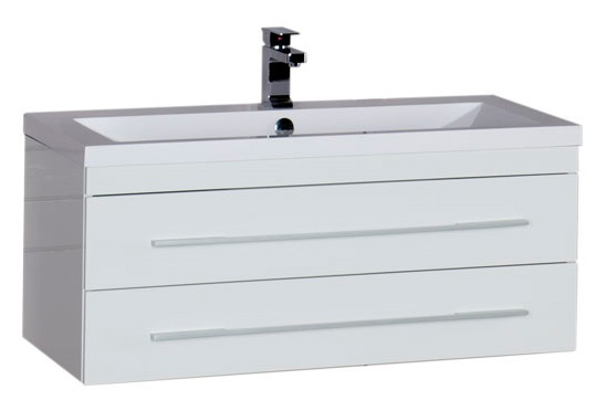 Тумба с раковиной Aquanet Нота 100 белая