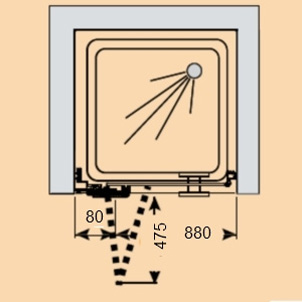 Душевая дверь в нишу Provex Combi free 0004-CF-05-GL R 90 см