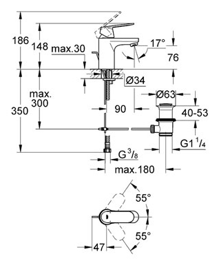 Смеситель Grohe Eurosmart Cosmopolitan 3282500E для раковины