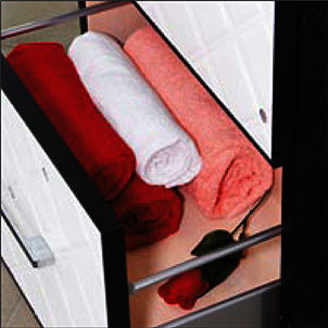 Тумба с раковиной Misty Гранд Lux 60 бело-черная кожа cristallo 2 ящика