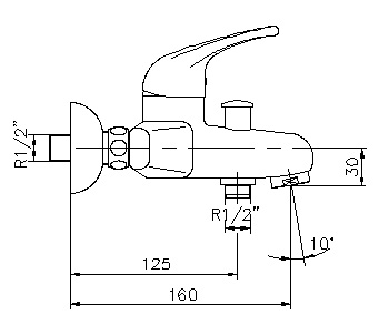Смеситель E.C.A. Mix S 102102154 для ванны с душем