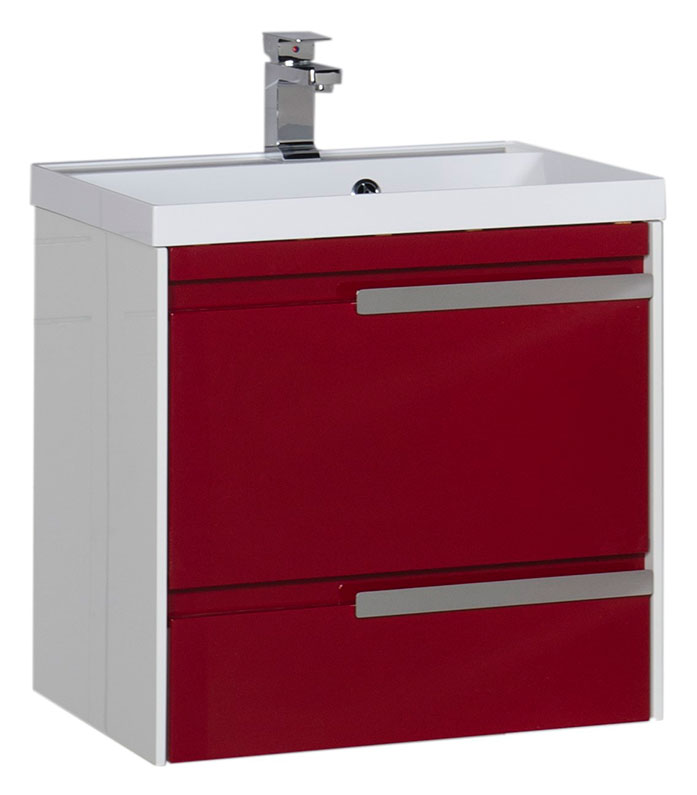 Тумба с раковиной Aquanet Тиволи 70 бордо