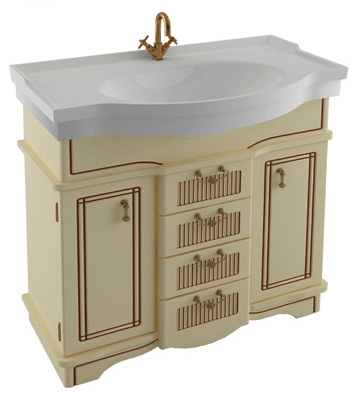 Тумба с раковиной Aquanet Луис 90 бежевая