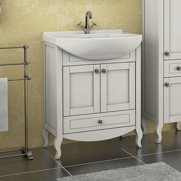 Тумба с раковиной ASB-Mebel Флоренция 65 белая патина серебро