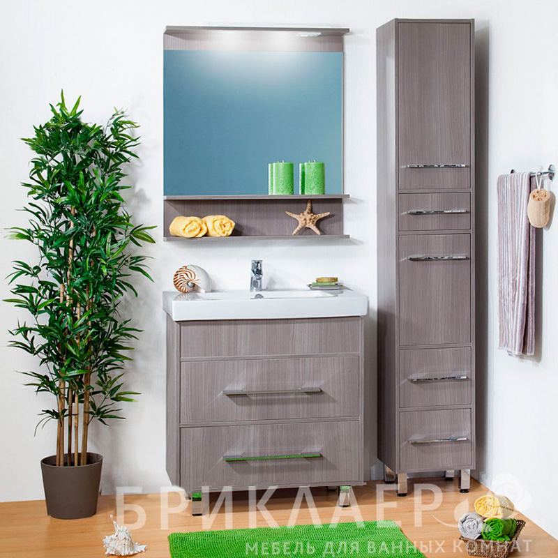 Мебель для ванной Бриклаер Чили 80 серая лиственница