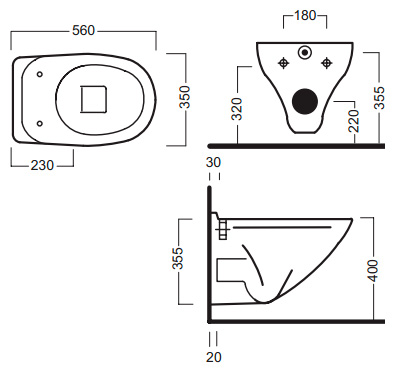 Унитаз подвесной Hatria Erika