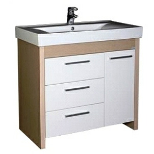 Тумба с раковиной Aquanet Тиана 90 светлый дуб