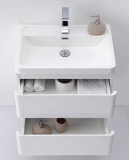 Тумба с раковиной BelBagno Energia-N 60 bianco lucido подвесная