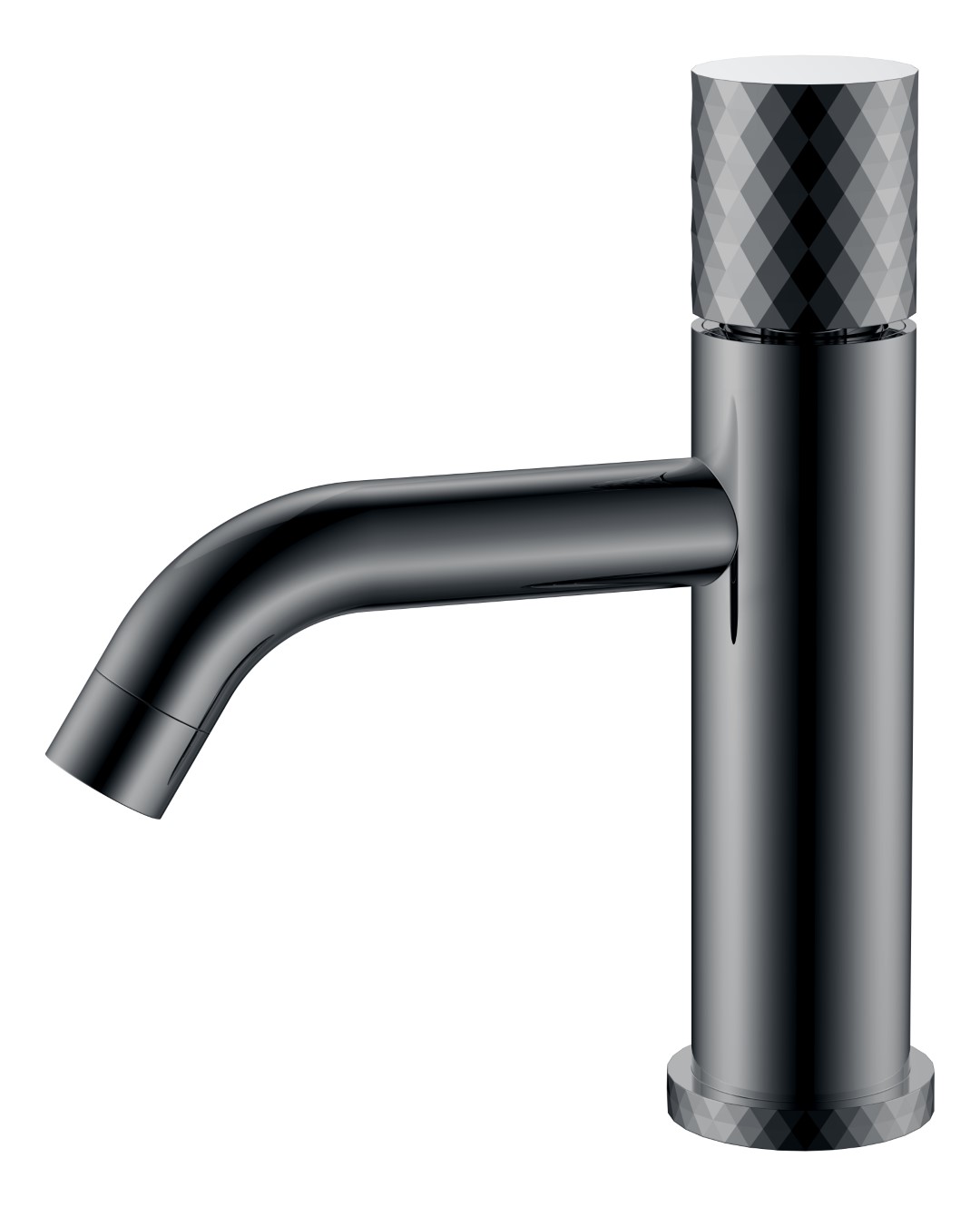 Смеситель Boheme STICK для умыв. низ. Shine Gun Metal низкий с ручкой DIAMOND 121-SGM