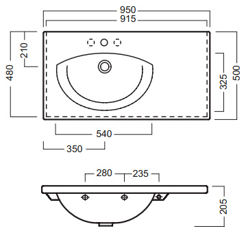 Раковина Hatria Susan SX (95 см) L