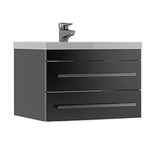 Тумба с раковиной Aquanet Верона 58 подвесная черная