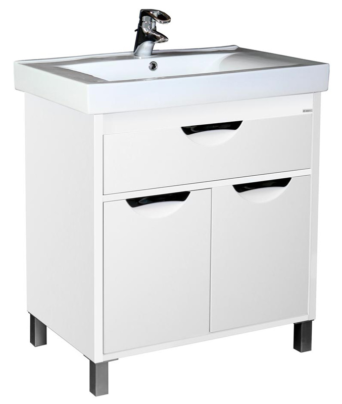 Тумба с раковиной Aquanet Гретта 75 белая