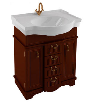 Тумба с раковиной Aquanet Луис 70 темный орех