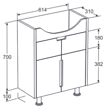 Тумба с раковиной Santek Рандеву 65