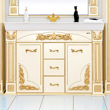 Мебель для ванной Misty Барокко 120 3 ящика бежевая патина