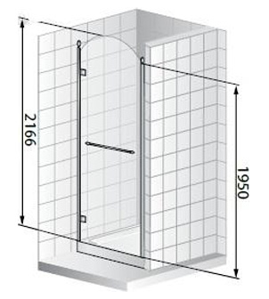 Душевая дверь в нишу Cezares Retro B1 90 CP G R