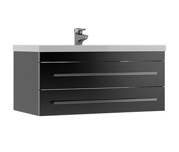 Тумба с раковиной Aquanet Верона 100 подвесная черная