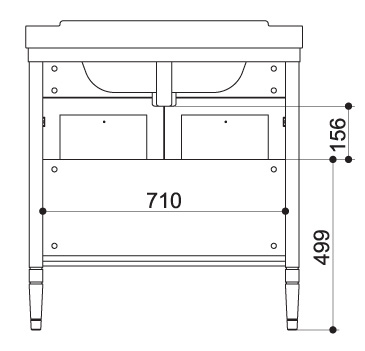 Тумба с раковиной Caprigo Альбион 80 BIANCO Light Vintage