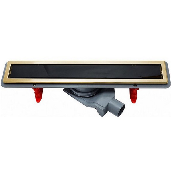 Confluo Premium Gold Black Glass Line 300 Линейный трап PESTAN