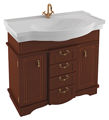 Тумба с раковиной Aquanet Луис 90 темный орех