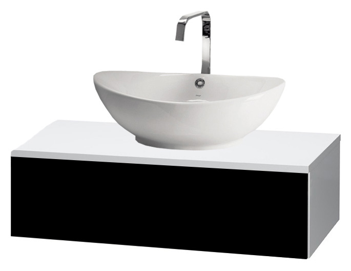 Тумба с раковиной Dreja Top S 75 черный глянец
