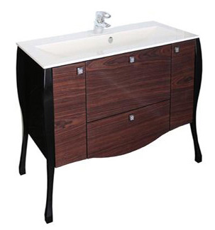 Тумба с раковиной Aquanet Мадонна 90 эбен с кристаллами Swarovski