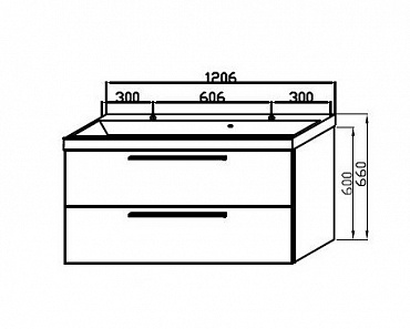 Тумба с раковиной Kolpa San Jolie 120 WH/WH