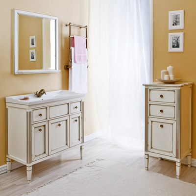 Тумба с раковиной Caprigo Альбион 100 BIANCO Light Vintage