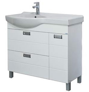 Тумба с раковиной Aquanet Сити 90 белая L