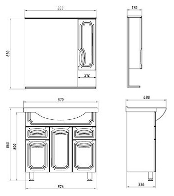 Мебель для ванной ASB-Mebel Санремо 85
