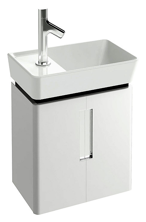 Тумба с раковиной Jacob Delafon Reve 45 белый бриллиант 2 двери