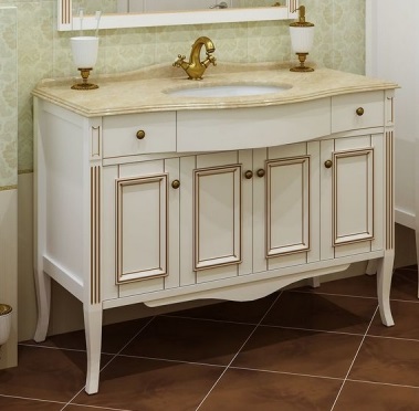 Тумба с раковиной Timo Aura 120 M-VR bianco/gold