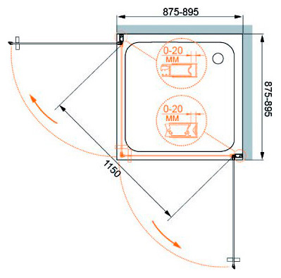 Душевой уголок Cezares Elena A2 90 C Cr