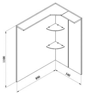 Мебель для ванной De Aqua Трио белый R фурнитура хром