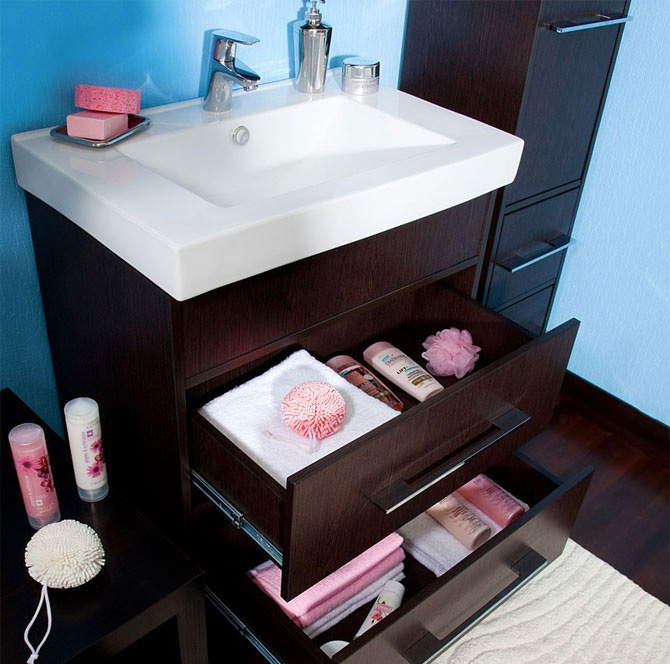 Тумба с раковиной Бриклаер Чили 70 венге