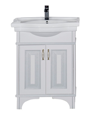 Тумба с раковиной Aquanet Валенса 80 белый краколет/серебро