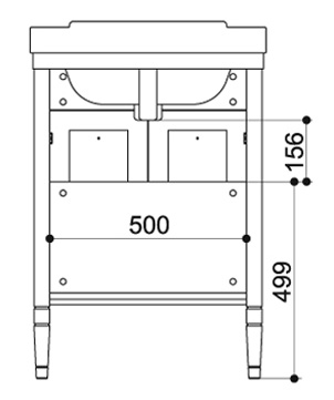 Тумба с раковиной Caprigo Альбион 60 BIANCO Light Vintage