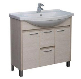 Тумба с раковиной Aquanet Донна 100 беленый дуб